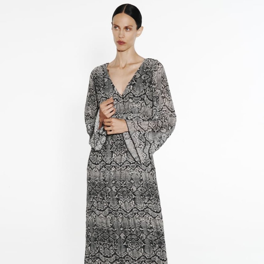 CUT OUT SNAKESKIN PRINT DRESS